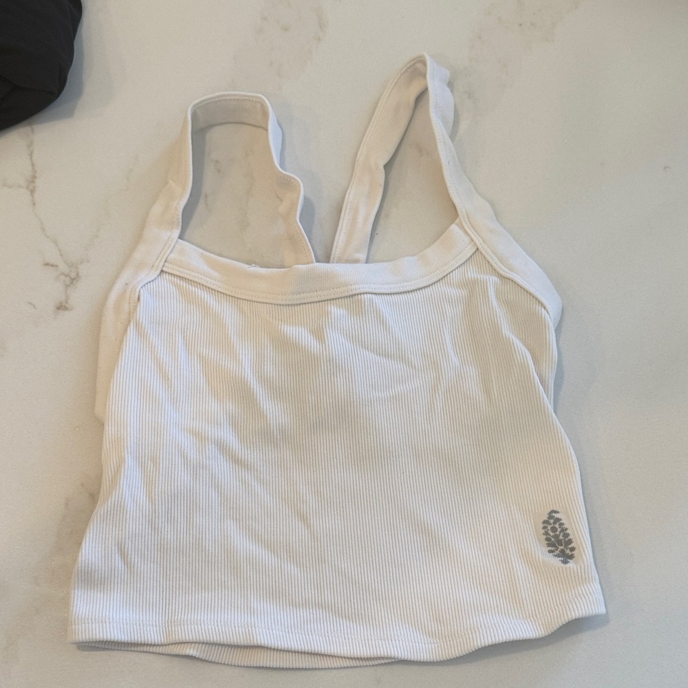 White Ribbed Tank Top